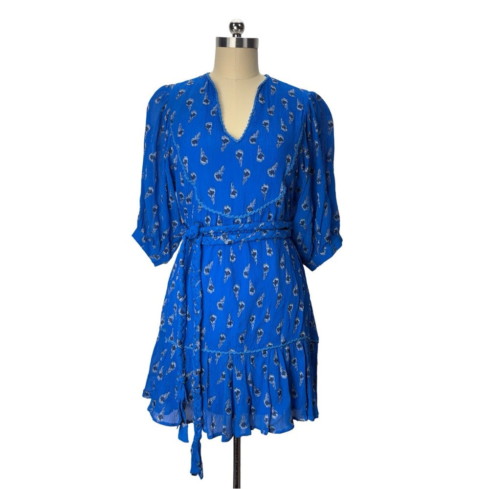 Crosby by Mollie Burch Mia Mini Dress In Blue Island Blossom Size XS